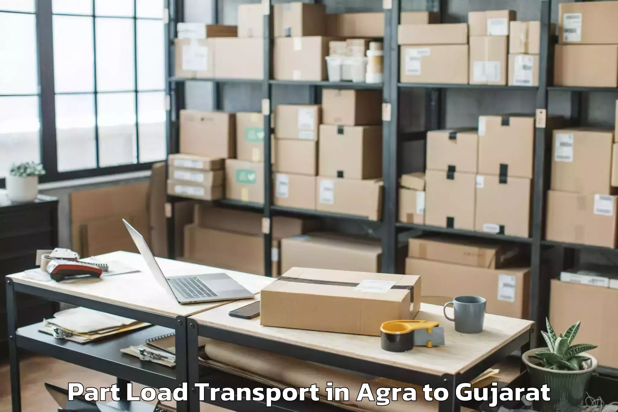 Top Agra to Lunawada Part Load Transport Available